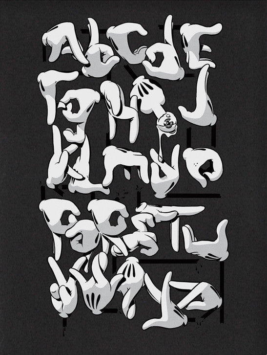 Slick - OG Slick Alphabet Black Edition original print – Blackline Gallery