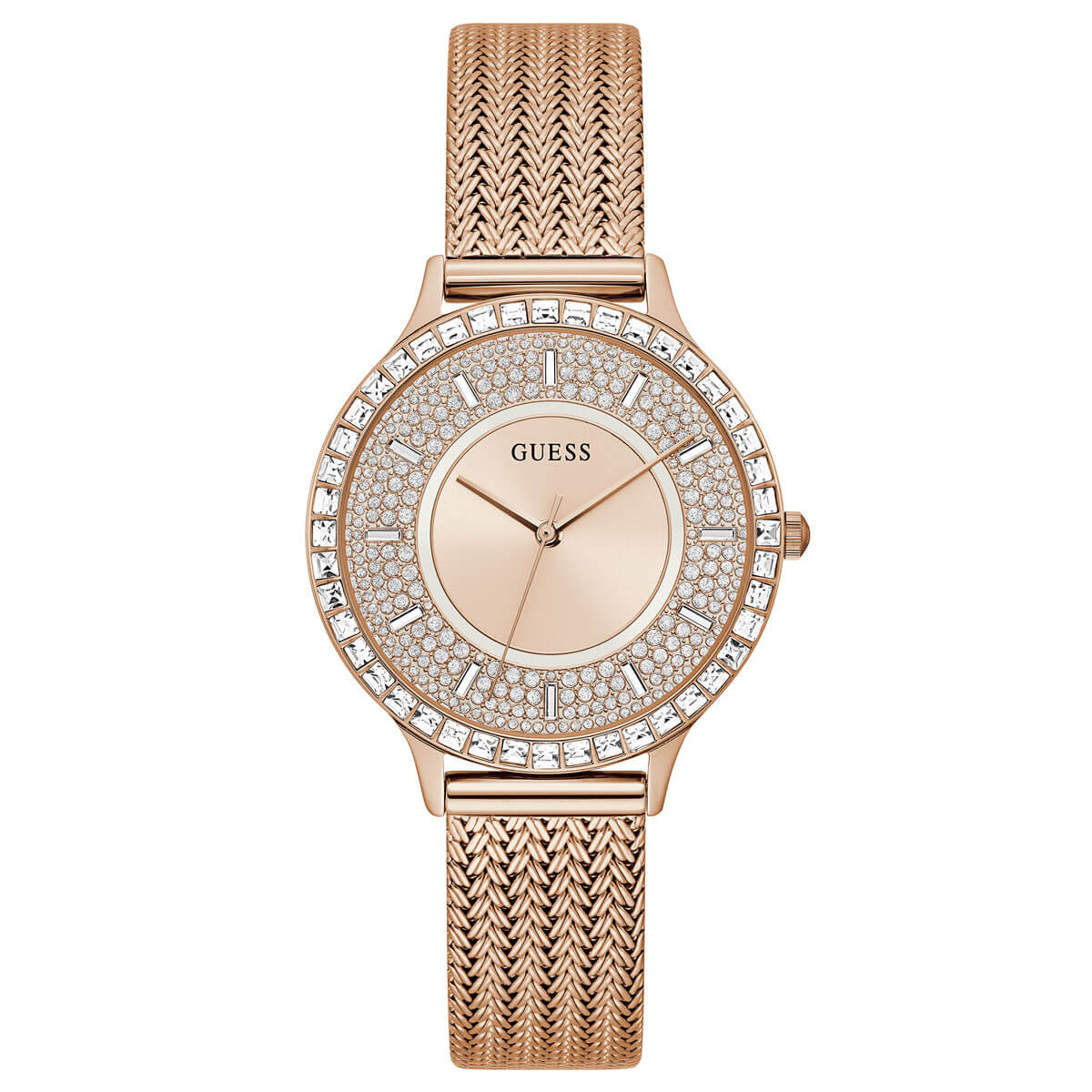 ladies guess rose gold watch