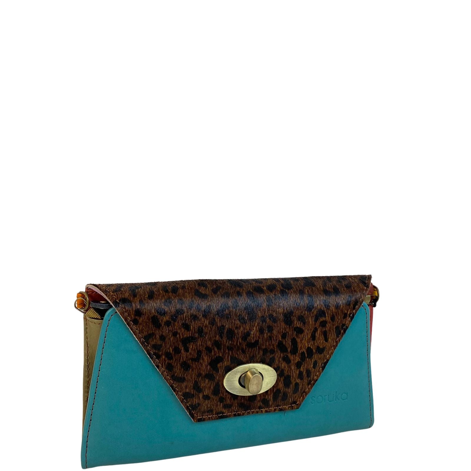 Soruka Leather Purse With Detachable Chain - Teal