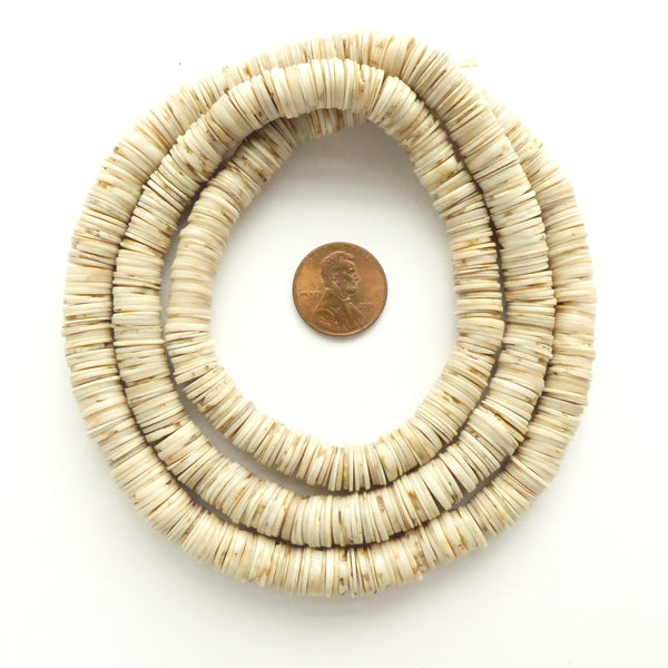 Strand of Old Ostrich Shell Beads, Kenya