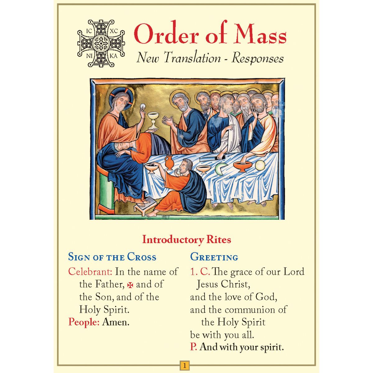 Order of the Mass, 6 Page Mass Responses Leaflet, by CTS Pilgrim Shop