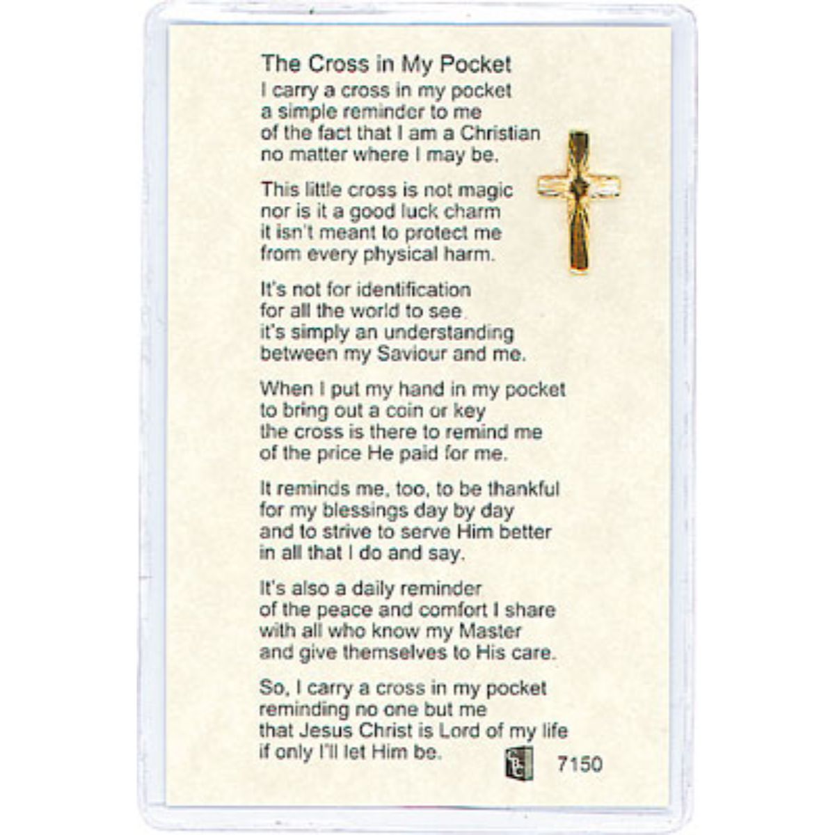 Free Printable Cross In My Pocket Poem