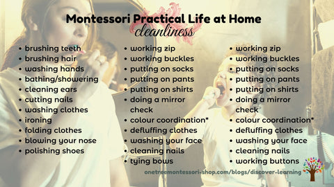 Montessori Practical Life ideas - cleanliness