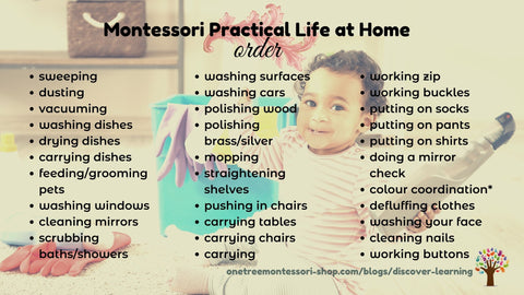 Montessori Practical Life ideas - order