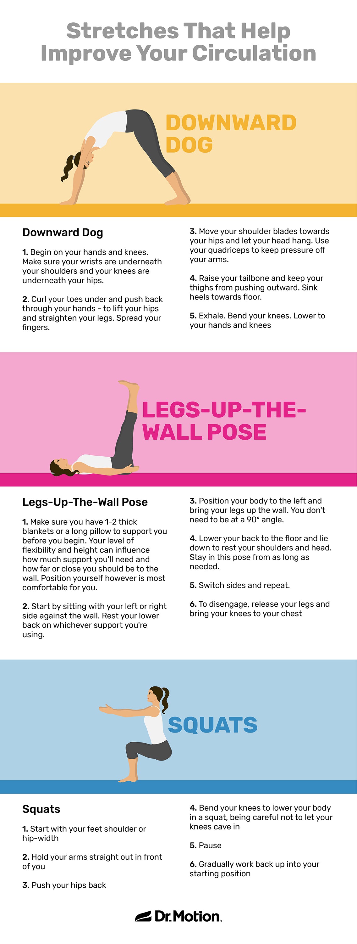 6 Stretches for Back Pain Relief Infographic