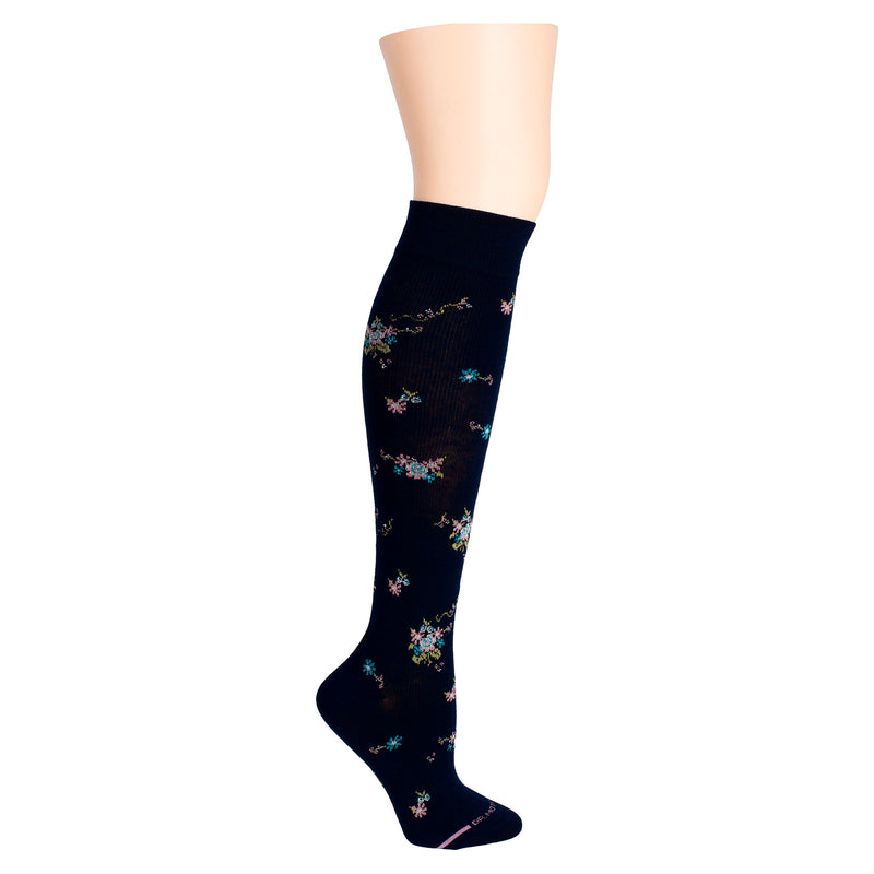 Bouquet Floral Knee High Compression Socks For Women Dr Motion 4489