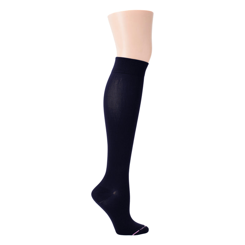 Knee-High Compression Socks For Women | Dr. Motion | Solid Microfiber Nylon