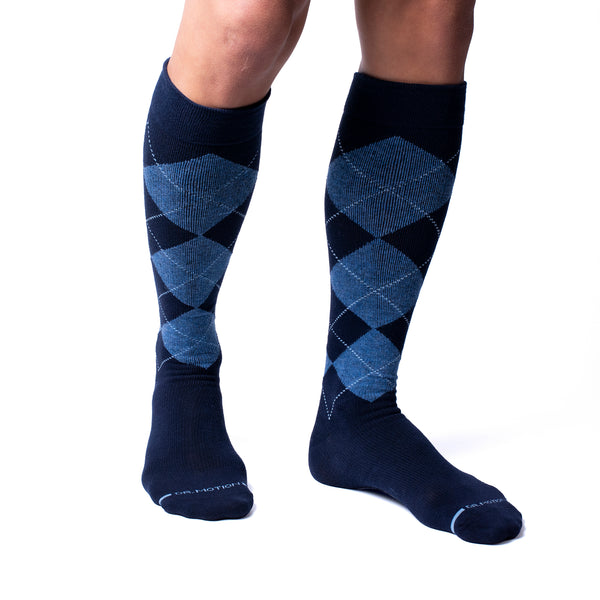 Knee High Compression Socks For Men Dr Motion Classic Argyle 