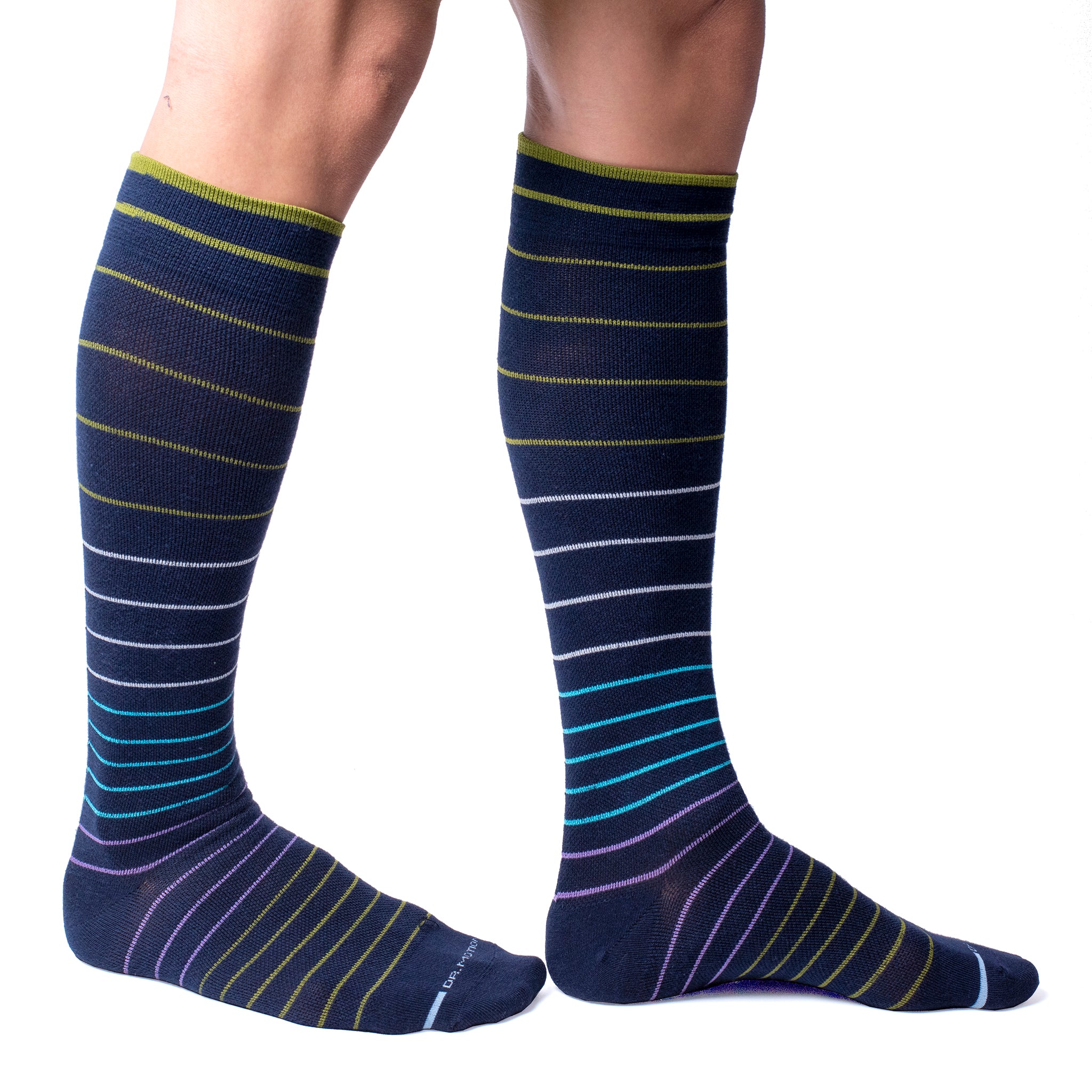 Jaquard Stripe | Knee-High Compression Socks For Men | Dr. Motion