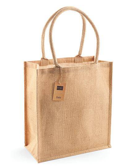 Petit sac shopping personnalisé en toile de jute - 20x20x12cm - WELLS