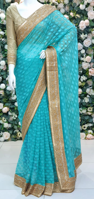 Buy Blue Zari Woven Silk Saree With Blouse Online At Zeel Clothing