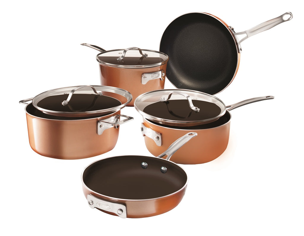 Gotham Steel 10-piece stackable cookware set for $59 - Clark Deals