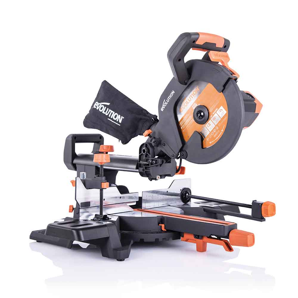 Ukośnica przesuwna Evolution R255SMS+ 255 mm z tarczą TCT do cięcia różnych materiałów - Evolution Power Tools Poland product image