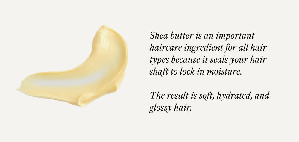 Arey shampoo and conditioner contain shea butter to protect and hydrate hair