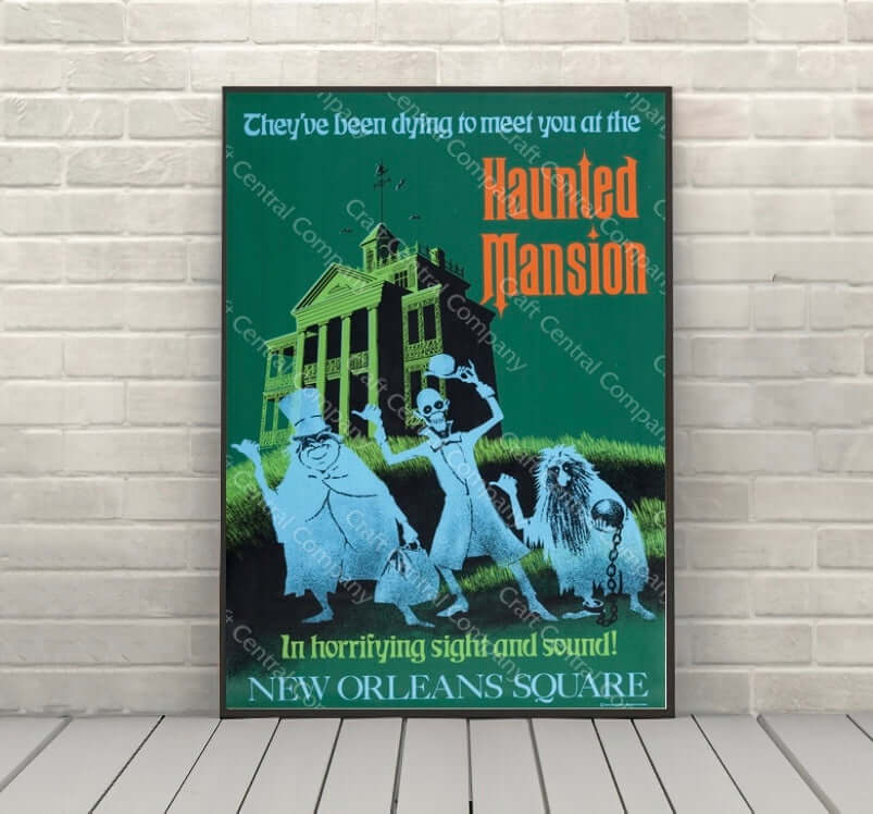 Haunted Mansion Vintage Disney Attraction Poster Craftcentralcompany 