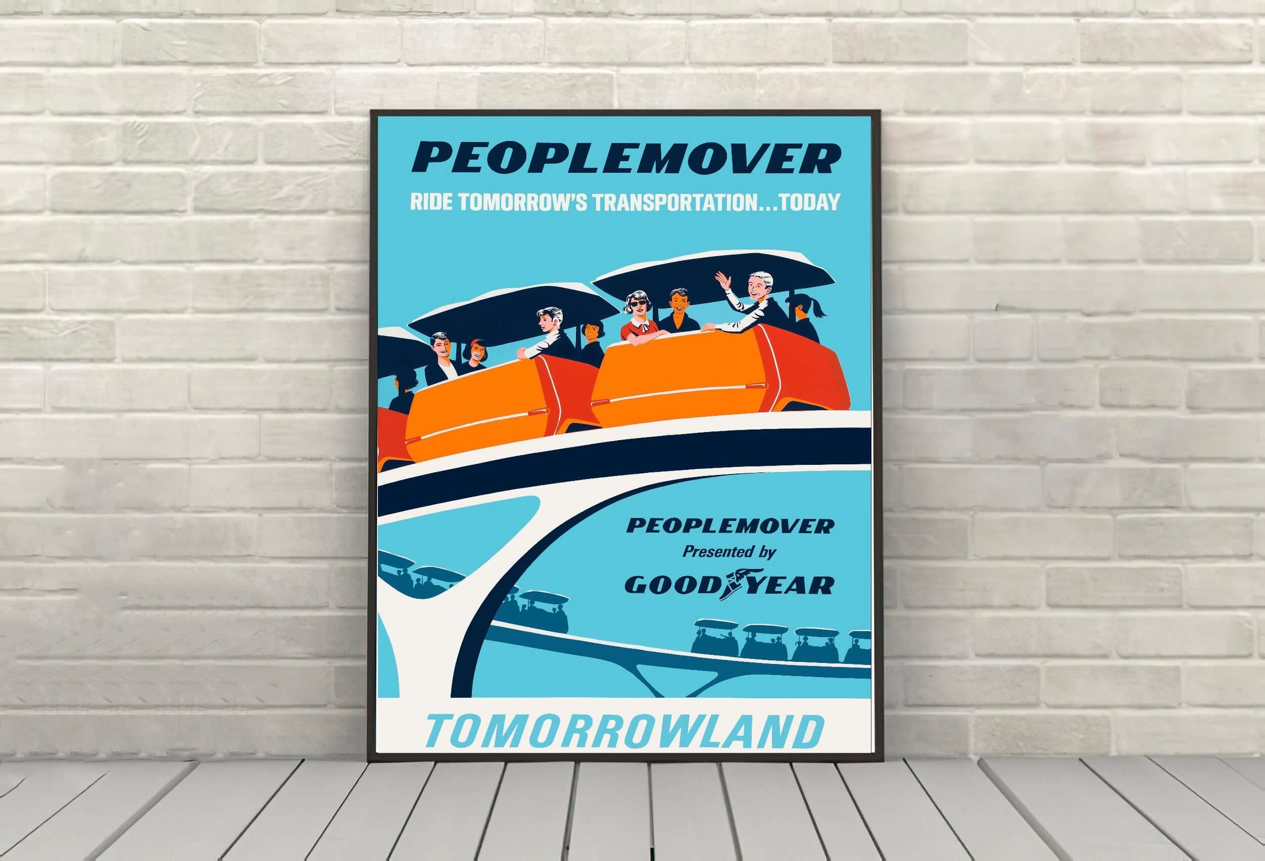 People Mover Poster Vintage Disney Attraction Poster Tomorrowland Poster