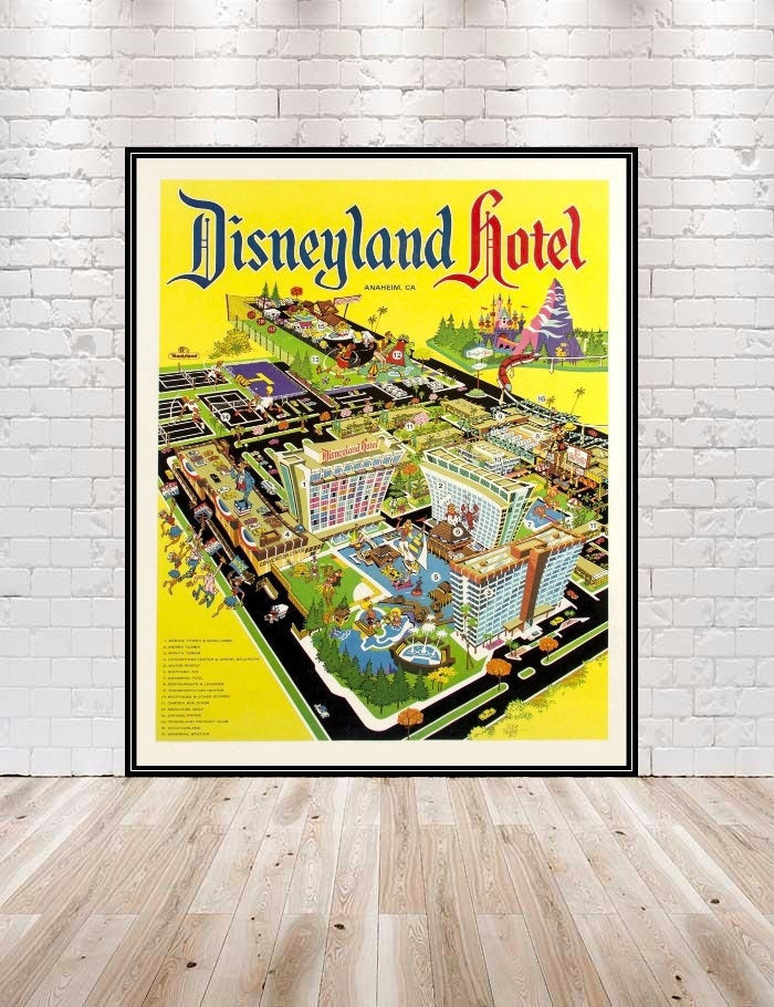 Disneyland Hotel POSTER Vintage Disneyland poster Vintage Disney Poster