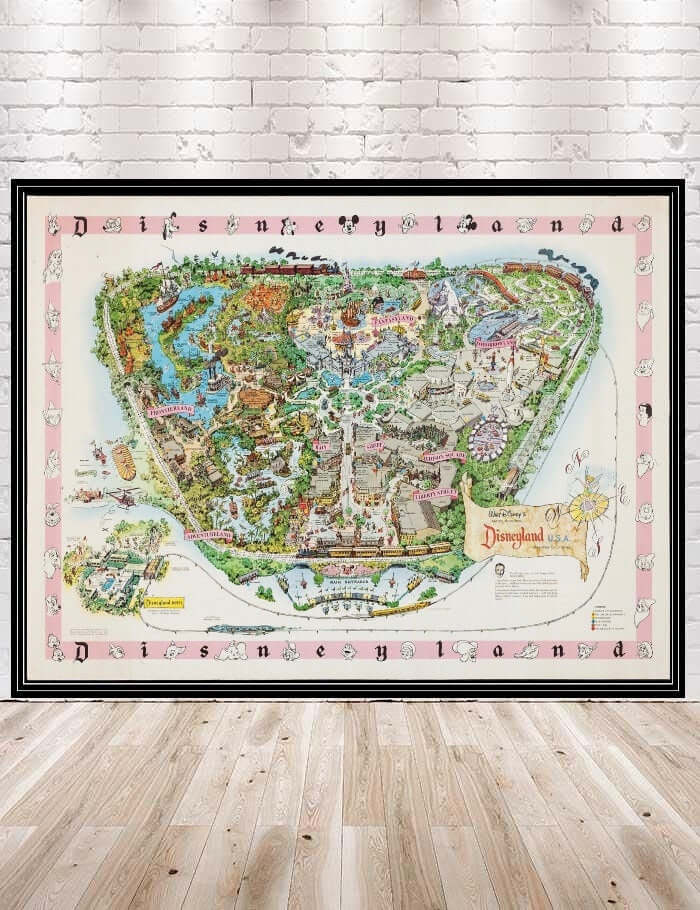 disneyland map magic kingdom poster disney attraction