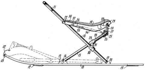 ski assis pliable des années 1970