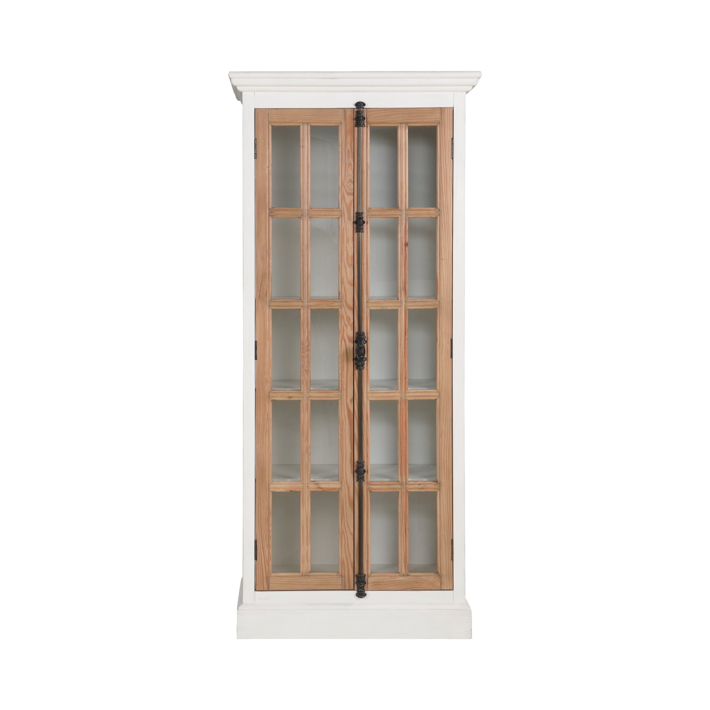 Antique White Natural Wood Display Cabinet Sellwood Furniture