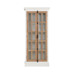 Antique White Natural Wood Display Cabinet Sellwood Furniture