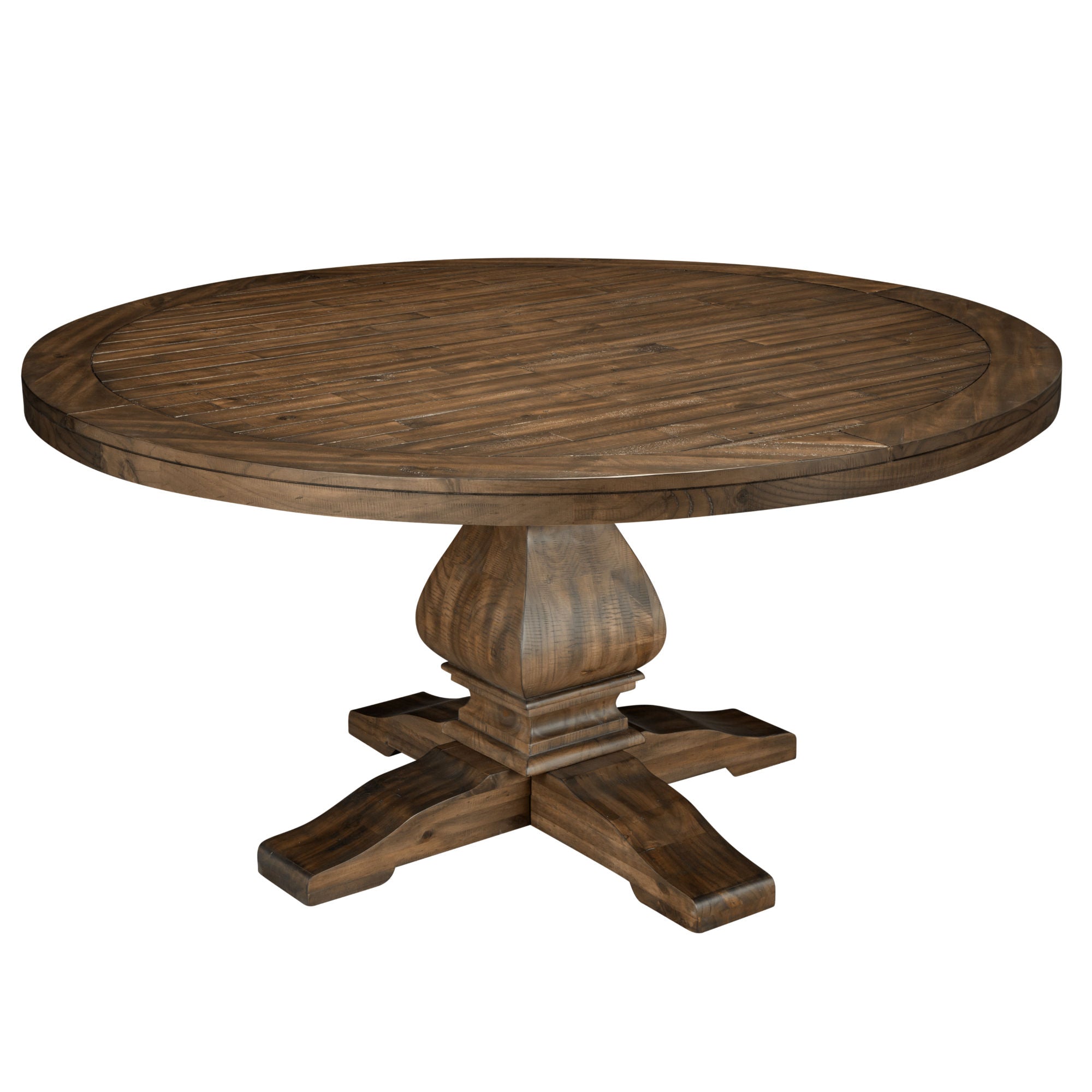 Kensington 60" Round Solid Wood Dining Table - Walnut Finish