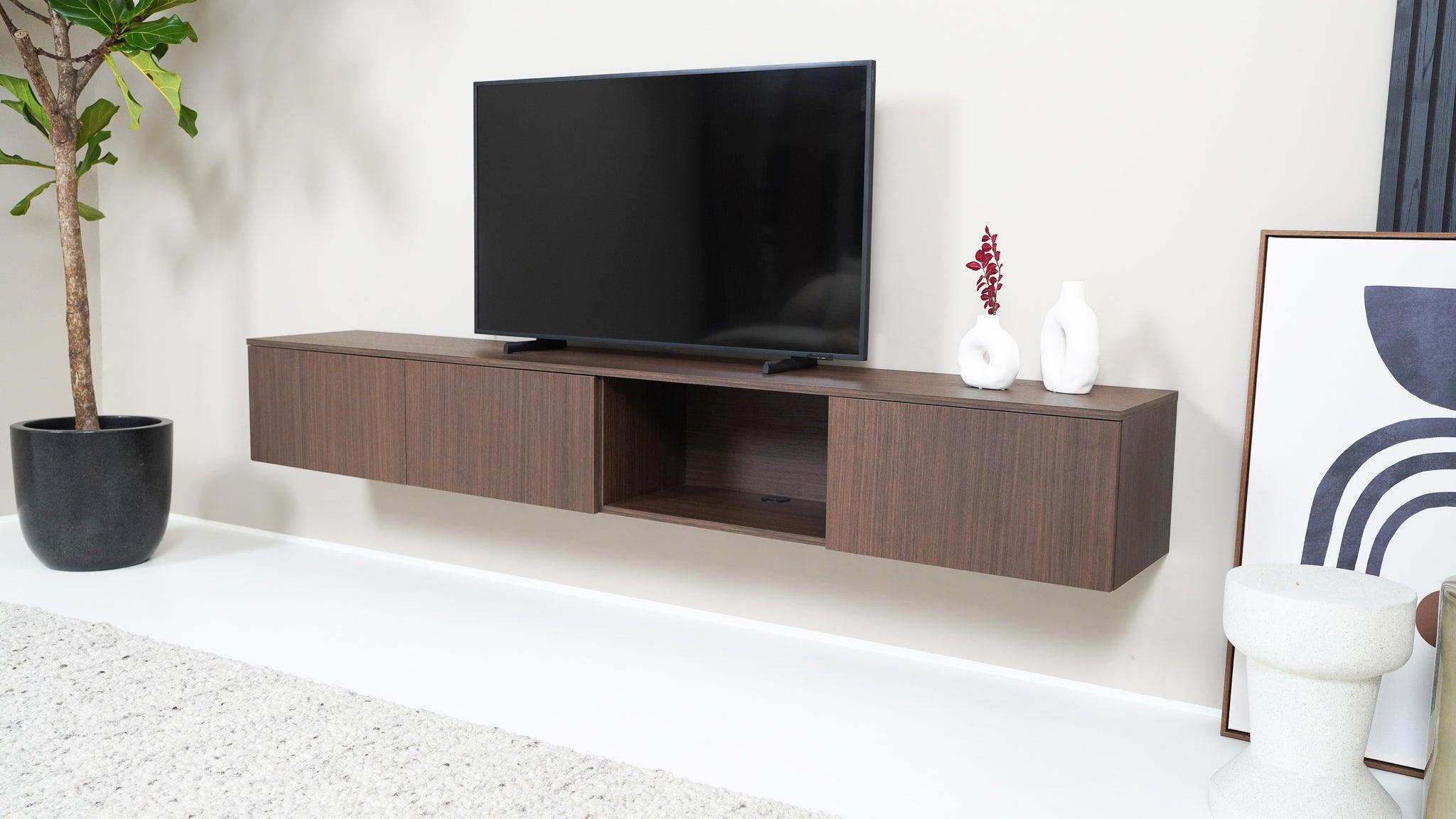 TV meubel Eiken bruin (Noten) - 3 en open vak – Kas20