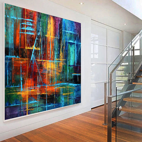 large acrylic painting,modern abstract painting original,huge wall art  canvas,large abstract art,living room