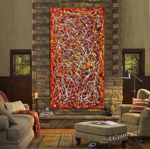 Abstract Wall Art, Red Abstract Art,modern Art Canvas Painting, Oversized  Wall Art, Large Wall Art, Hand Painted Canvas Painting SN167 