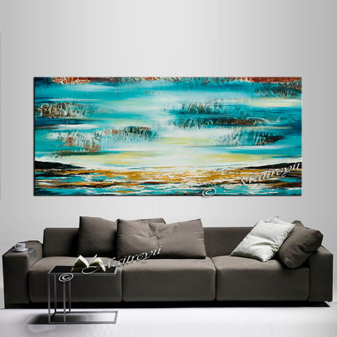 Large Ocean Art Oil Painting on Canvas Modern Wall Art - Ocean Beauty 65 -  LargeModernArt