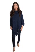 Load image into Gallery viewer, Navy Pearl Poncho