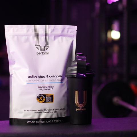 U Perform Active Whey & Collagen protein powder muscle recovery supplement