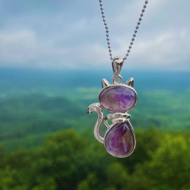 Amethyst  Kitty Cat Necklace