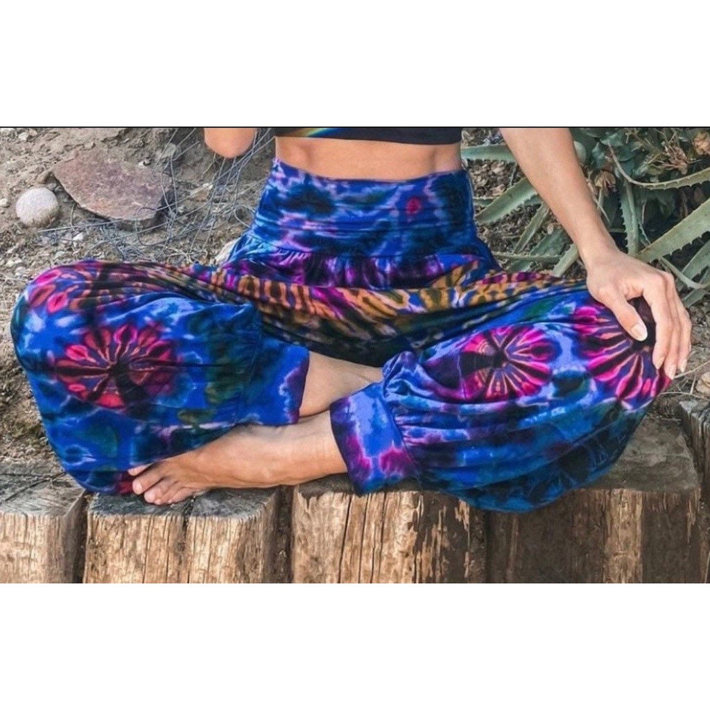 Tie dye palazzo pants hippie pants handmade fashion summer cotton wide leg  pants fashion yoga pants at Rs 900 in Jaipur