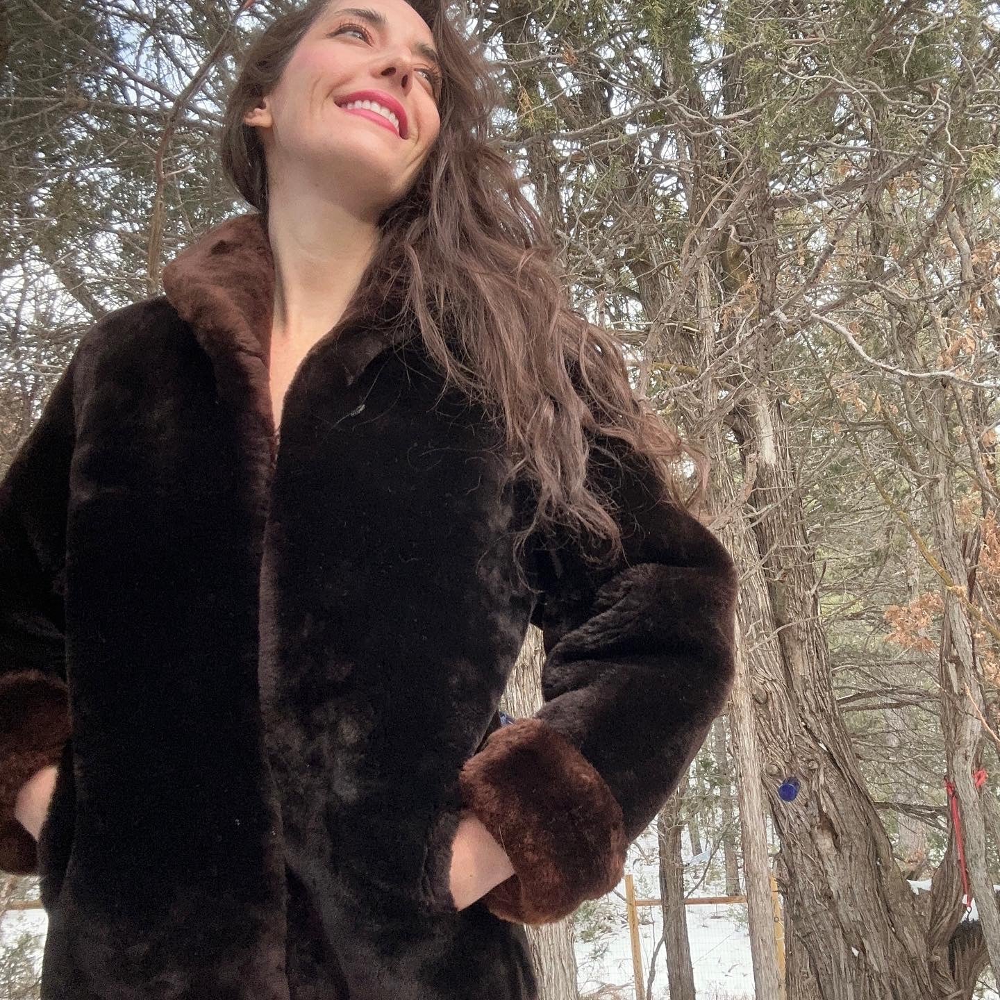 Perfect Condition RARE VINTAGE FUR COAT Mouton Mongolian Fur 1960s