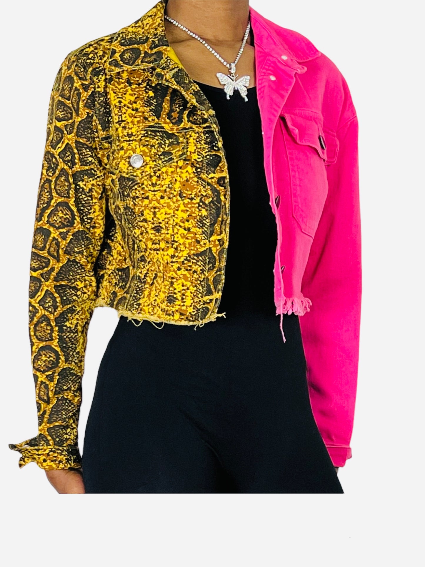 Royal Tropics Split Half Color Block Jacket