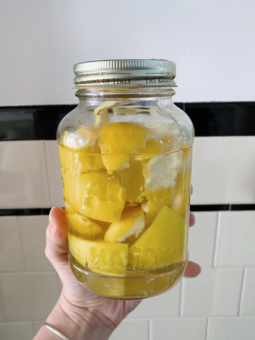 Homemade lemon infused vinegar