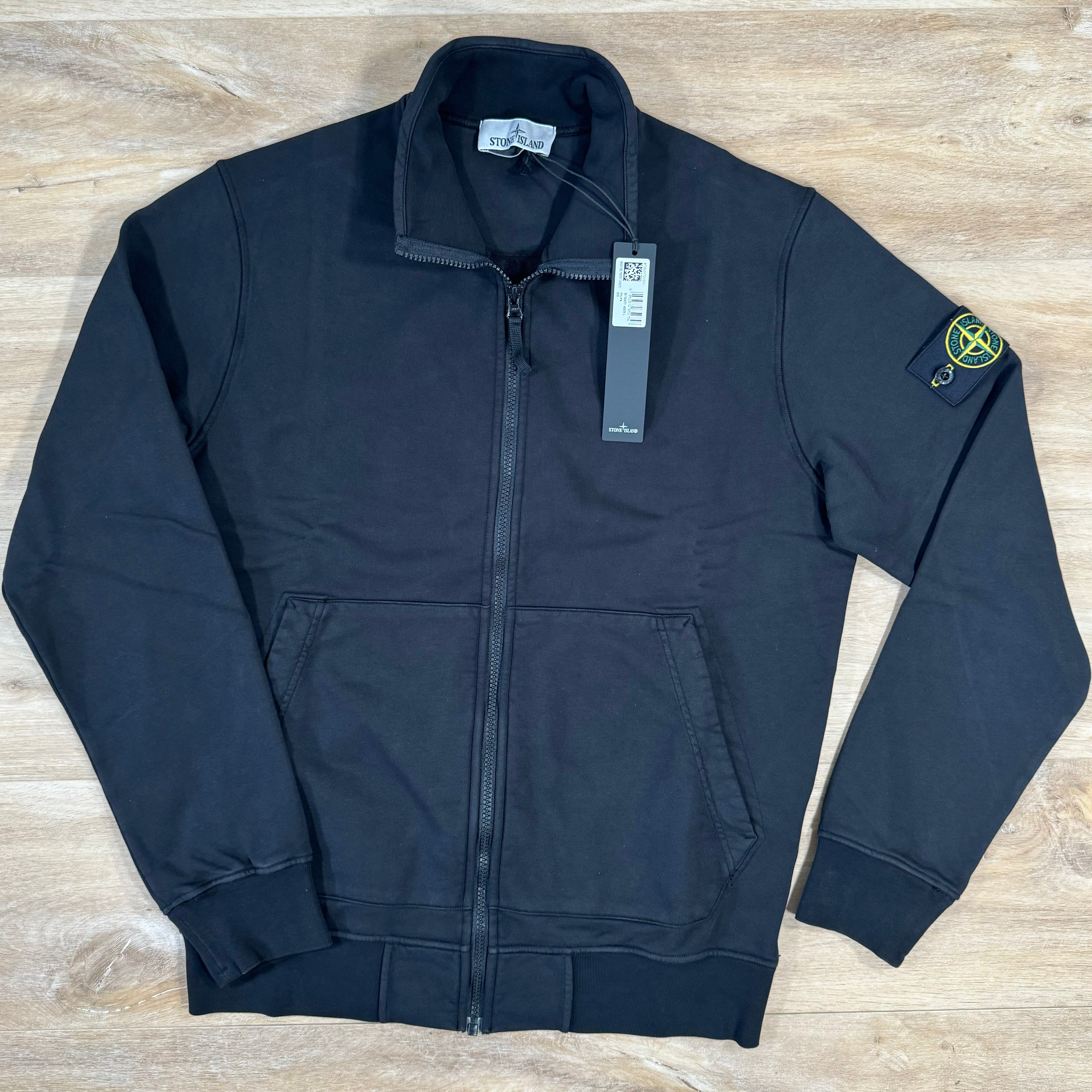 Stone Island Full-Zip Sweatshirt in Black - LABEL MENSWEAR product image