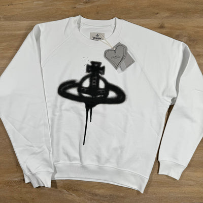 Vivienne Westwood Spray Orb Sweatshirt in White LABEL MENSWEAR