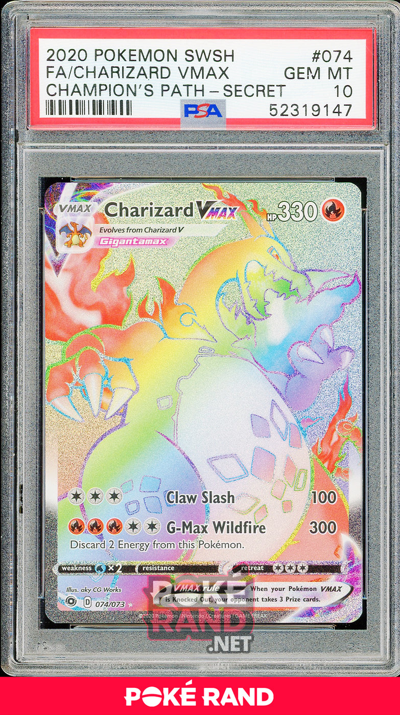 rainbow charizard burning shadows psa 10