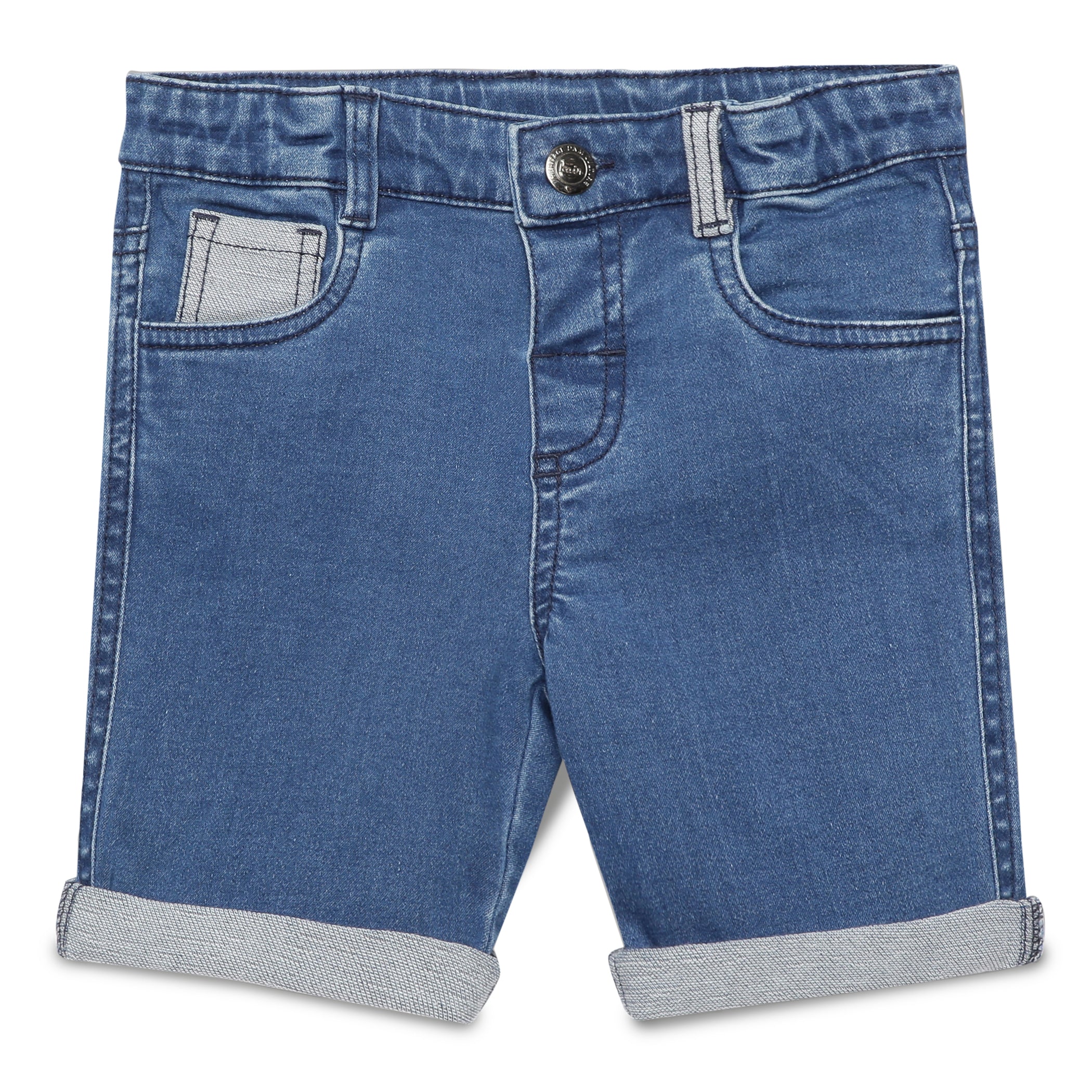 Baby Boy Blue Denim Short Overalls CQ21012-46