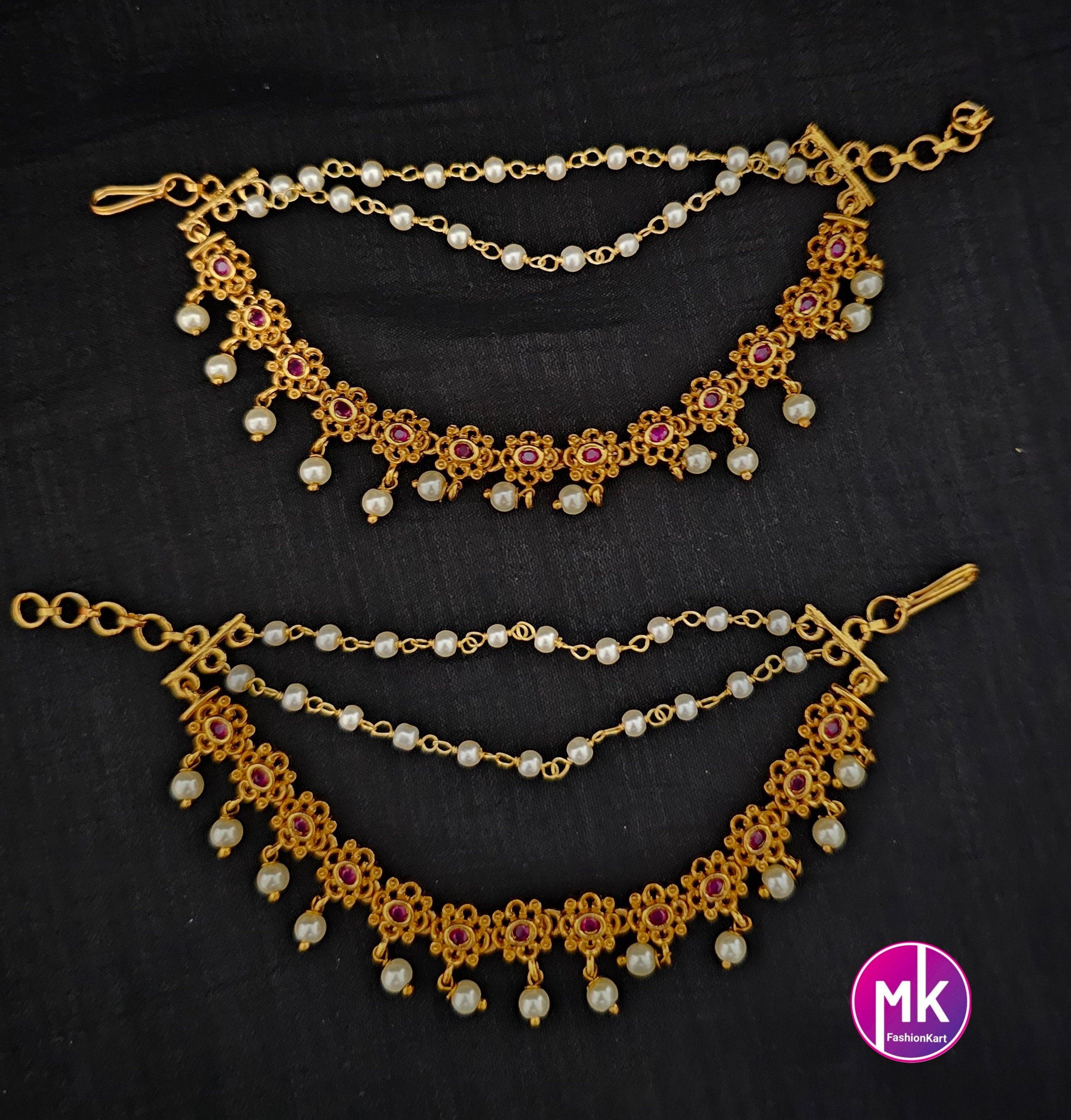 Lakshmi Antique Mattal | Ear chain, Indian jewellery design earrings,  Jewelry design earrings