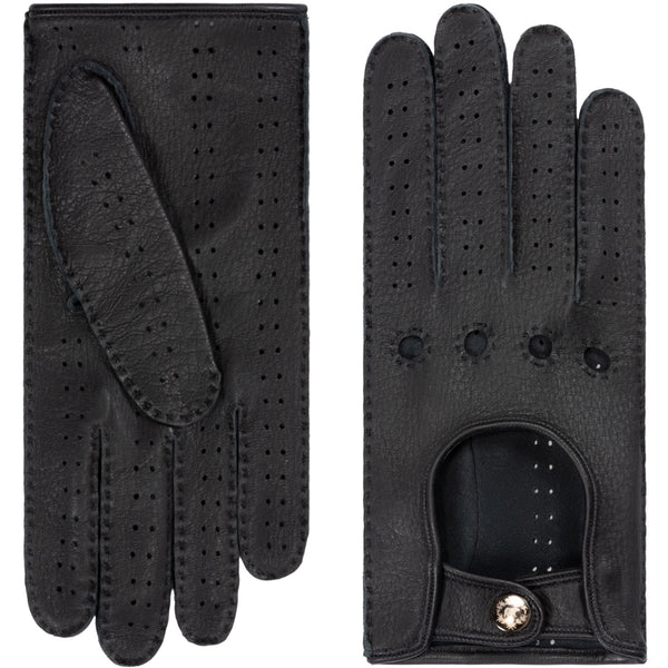 Fingerless Driving Gloves Men Black - Deerskin - Handmade in Italy –  Leather Gloves Online