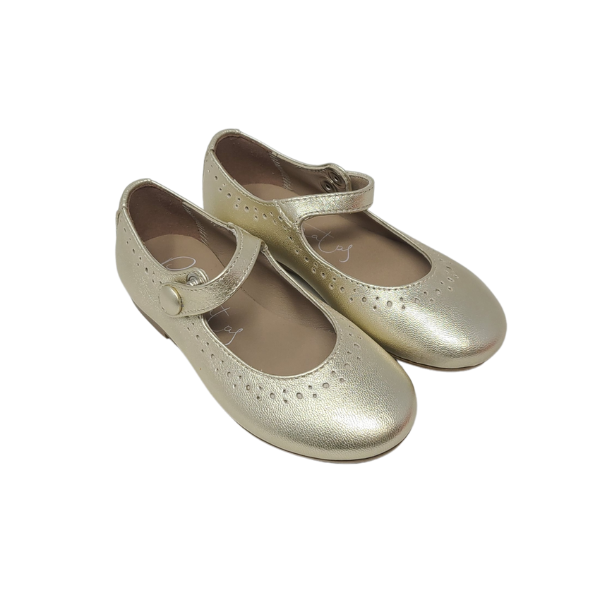 Papanatas 40112 Girls Gold Mary Jane – Frankel's Designer Shoes