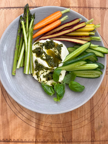 Easy Mezze Plate, Greek Yoghurt and Waiheke Herbs Italian Spread with Cudite