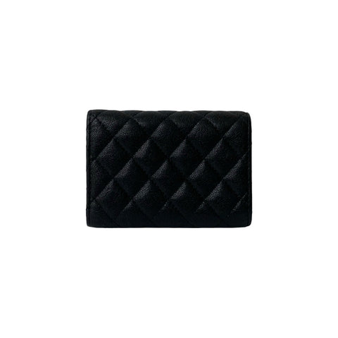 【新品CHANEL】 六月まで❗️ブラックベルベット 三つ折り財布 シャネル 三つ折り財布 スモールウォレット[品番：AXEB0034503