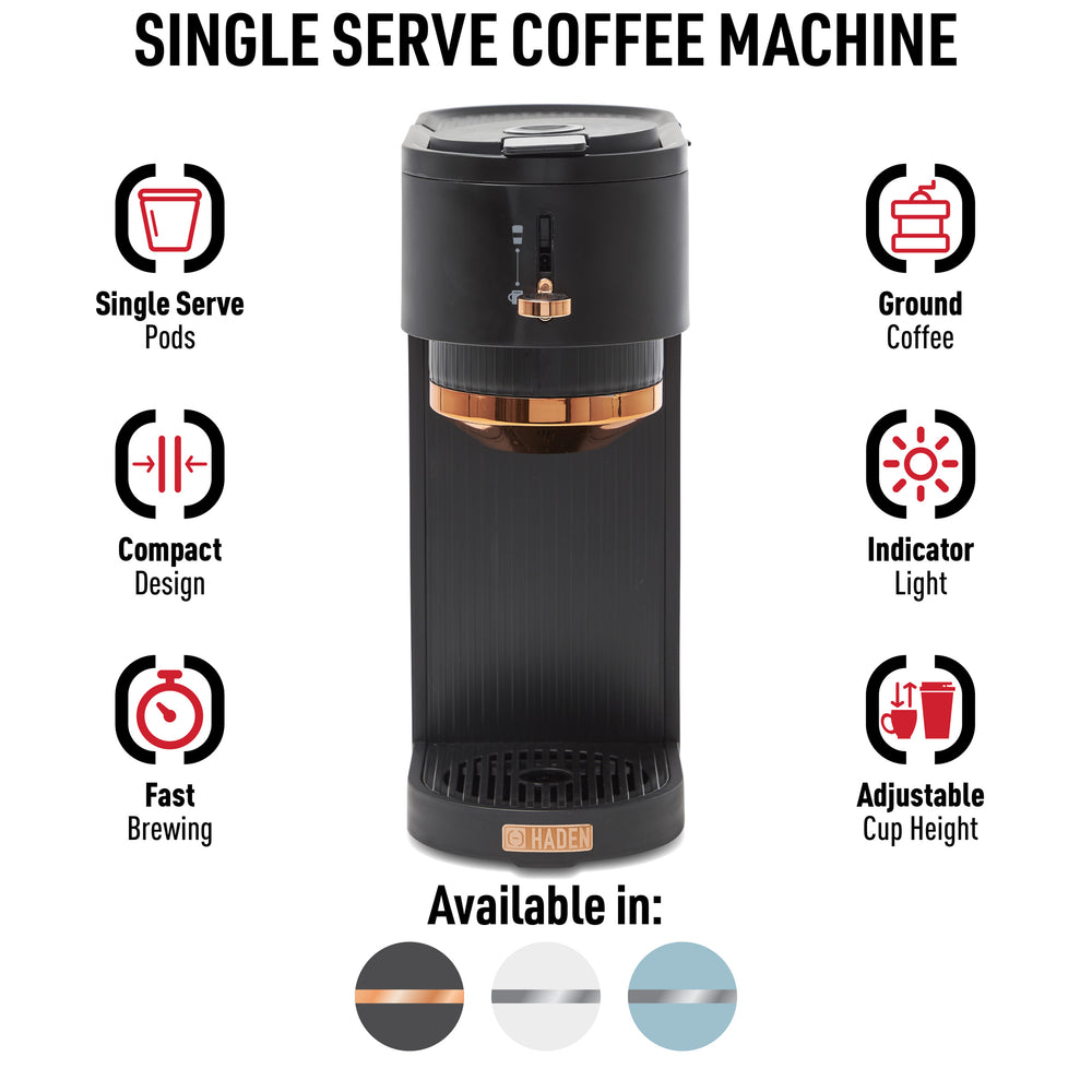 One-Touch Single Serve Coffee Maker for Capsule Pods Ground Coffee 30o –  Heynemo