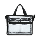 Image of Clear cosmetic bag with removable and adjustable shoulder strap (Black)