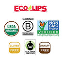 Image of Eco Lips Vegan Superfruit Bee Free Lip Balm Includes Candelilla Wax, Organic Cocoa Butter and Coconut Oil, 3-Pack