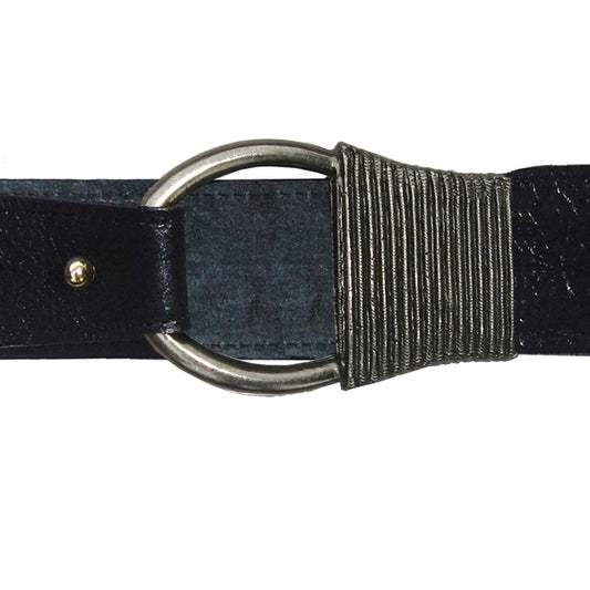 Cast Rope Belt - Black Suede with Antique Brass – Kim White Bags/Belts